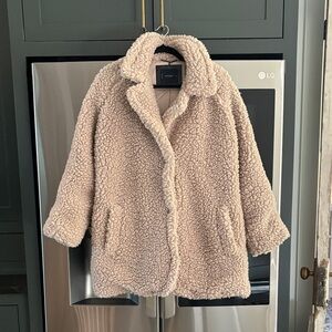 Women’s (XL) Lucky Brand Faux Fur Shearling Snap Coat